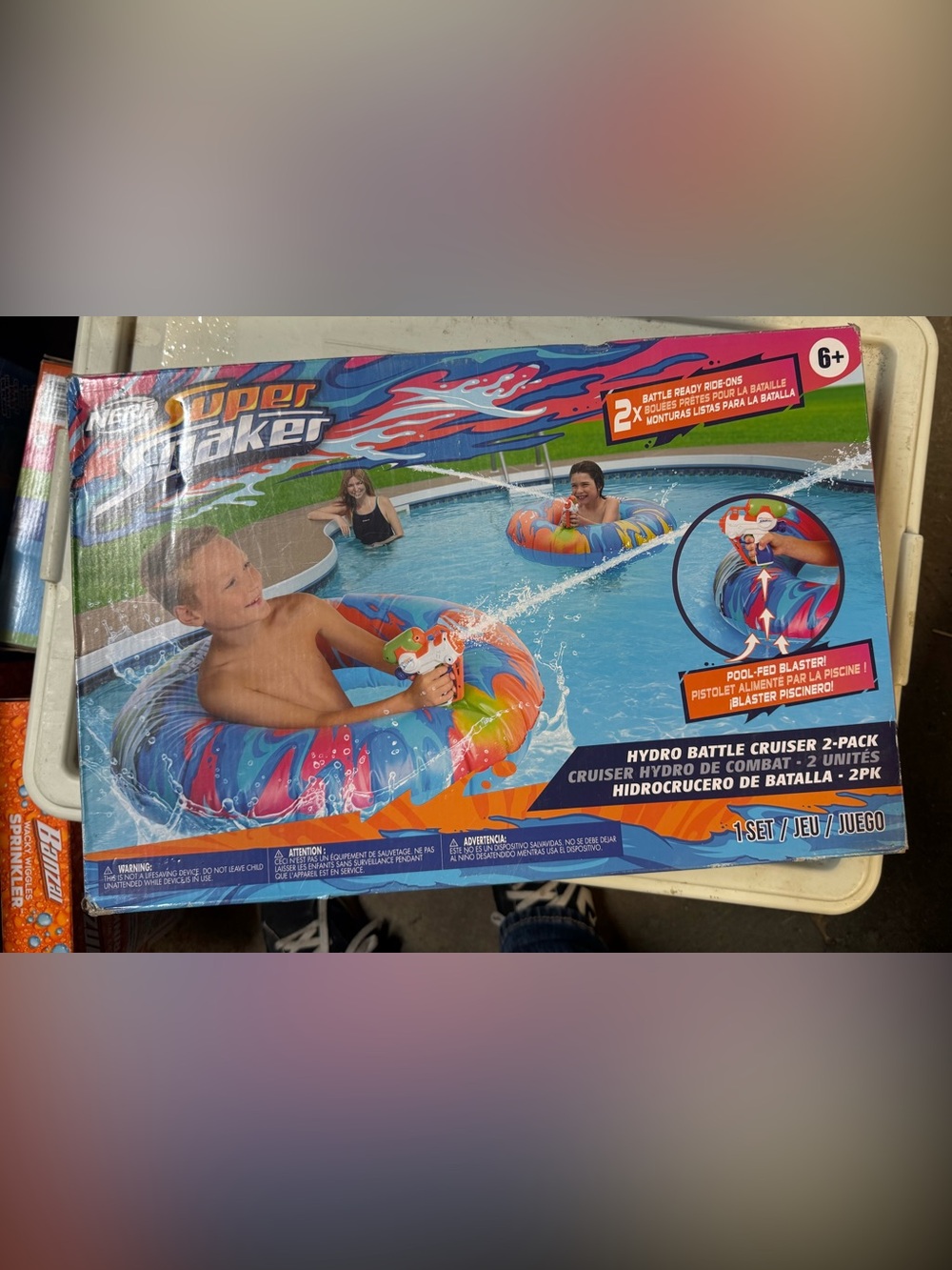 Nerf Hydro Battle Cruiser 2-Pack Kids Swim Float Ring Set - Multicolor